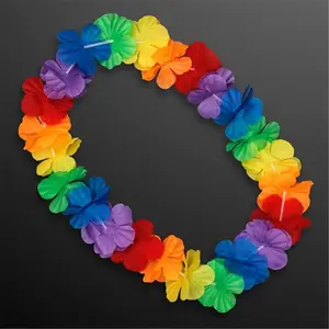 Blinkee  Hawaiian Flower Lei Necklace, Rainbow