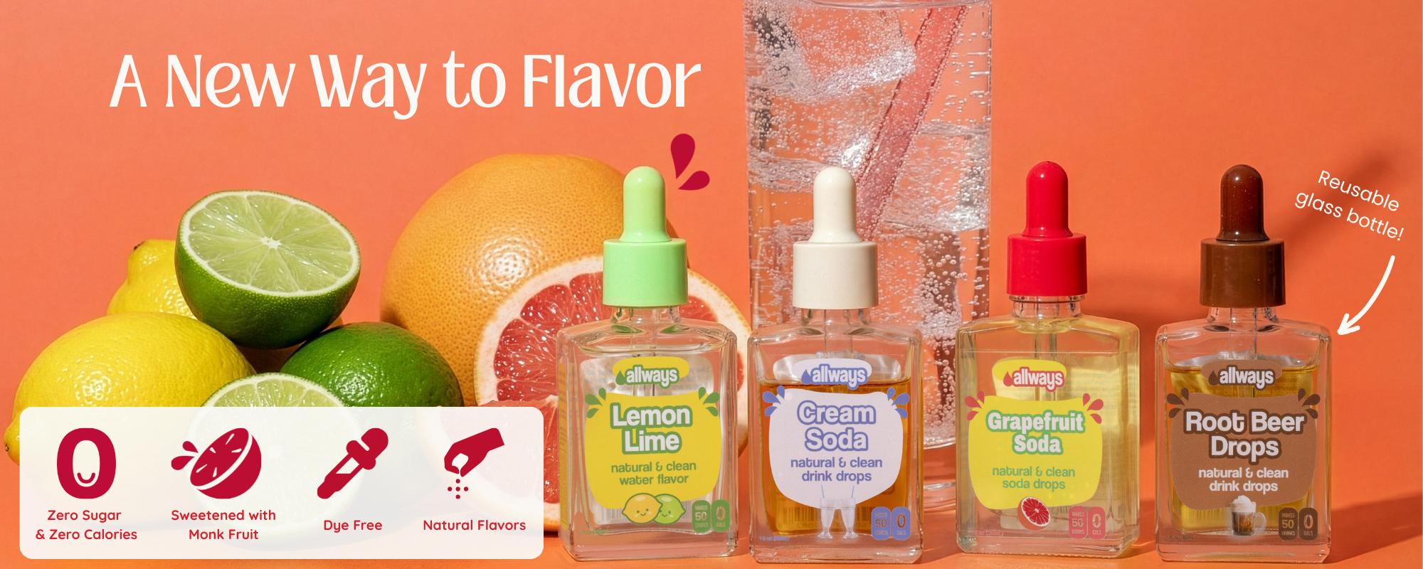 Allways Drops Natural Blueberry Water Enhancer Drops, Coffee Syrup Replacer, Sugar-Free Zero Calories Monk Fruit Sweetened No Artificial Flavors Glass Bottle Makes 50 Drinks