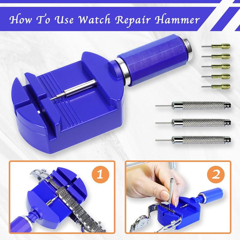 Professional Watch Link Band Sizing Removal Tool Kit for Watch Bracelet Adjustment, Watch Pin Removal Adjustment Tool Kit, Portable Repair Tools