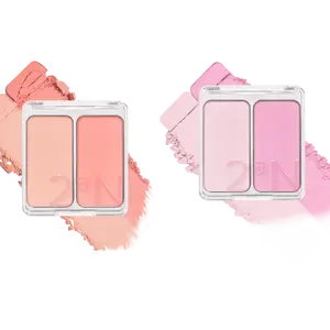 2aN Dual Cheek Color Face Blusher Duo Set (#3 Coco Coral, 4.5g*2) Buildable & Blendable Cheek Color, Powder Blush, Korean Beauty