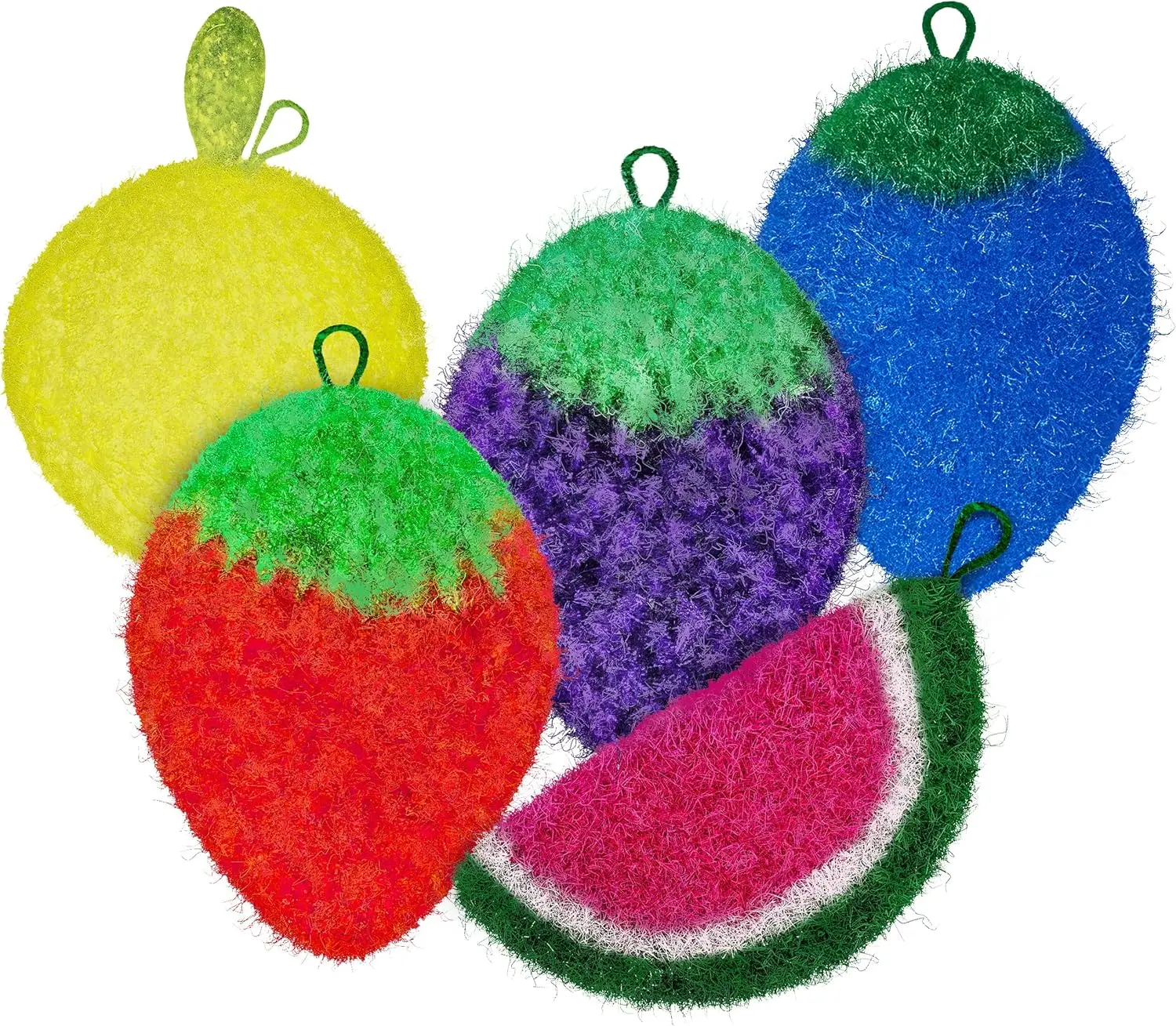 5 Pack Dish Scrubber, Durable Non Scratch Reusable Kitchen Scrubbies for Dishwashing, Bathroom Cleaning and Floor Scrubber Pads