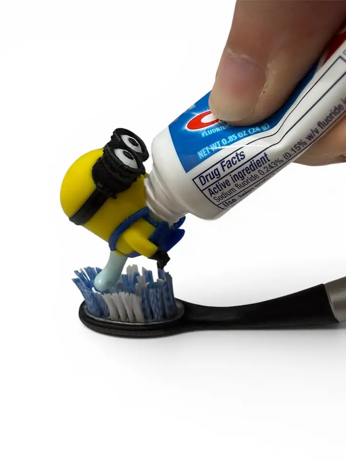 Minion Funny Character Toothpaste Topper with Included Toothpaste - Bathroom Gag Gift for Kids, Home & Bathroom Supplies Accessory