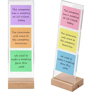 2-Pack  Memo Board & Sticky Note Holder, Freestanding   Desk Accessories with  Base, Zero Adhesive Screen Note Board for Office Organization Decor