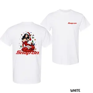 Snap-On Christmas Girl T-Shirt, Sexy Santa Pin-Up Shirt, Funny Holiday Mechanic Tee for Men and Women, Vintage Snap-On Christmas Gift T-Shirt