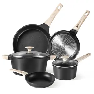 CaroCook Nonstick Cookware Set - 7 Pcs Pots and Pans for Induction Cooking