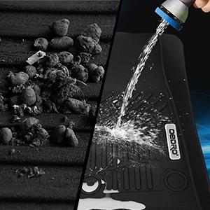 YITAMOTOR Floor Mats Fit for 2007-2013 Chevy Silverado/GMC Sierra 1500 Crew Cab & 2007-2014 Chevy Silverado/GMC Sierra 2500HD/3500 HD Crew Cab Black TPE Includes 1st and 2nd Row: Full Set