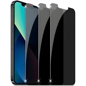3Pcs Privacy Protective Screen Protector for iPhone 16E 11 12 13 14 15 16 17 Air Pro Max Plus Full Coverage Anti Spy 9H Hardness Tempered Glass Film Case Friendly Protection Shockproof Anti-Fingerprint Accessories