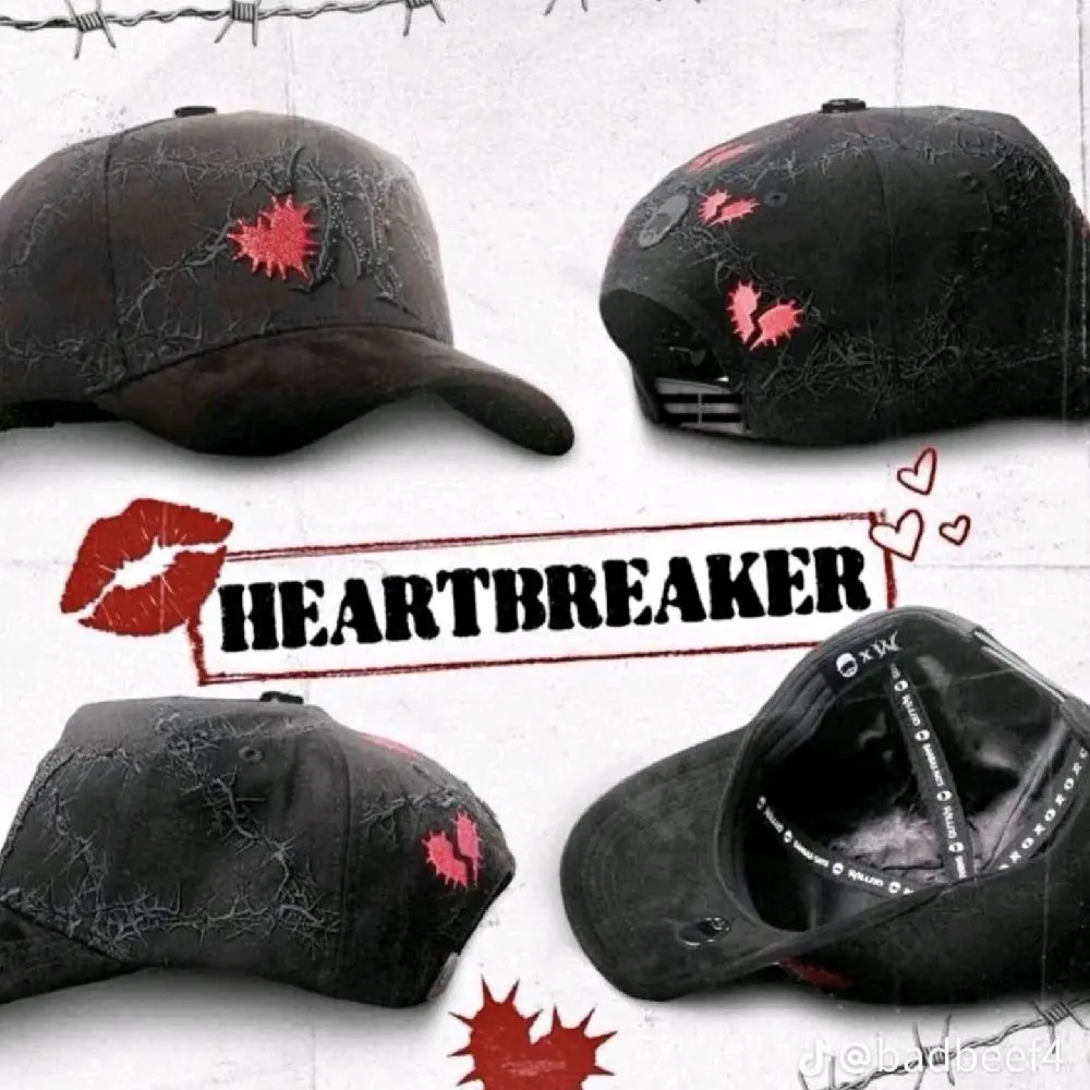 El Barbas hats -barbas x Willito heartbreaker black hat