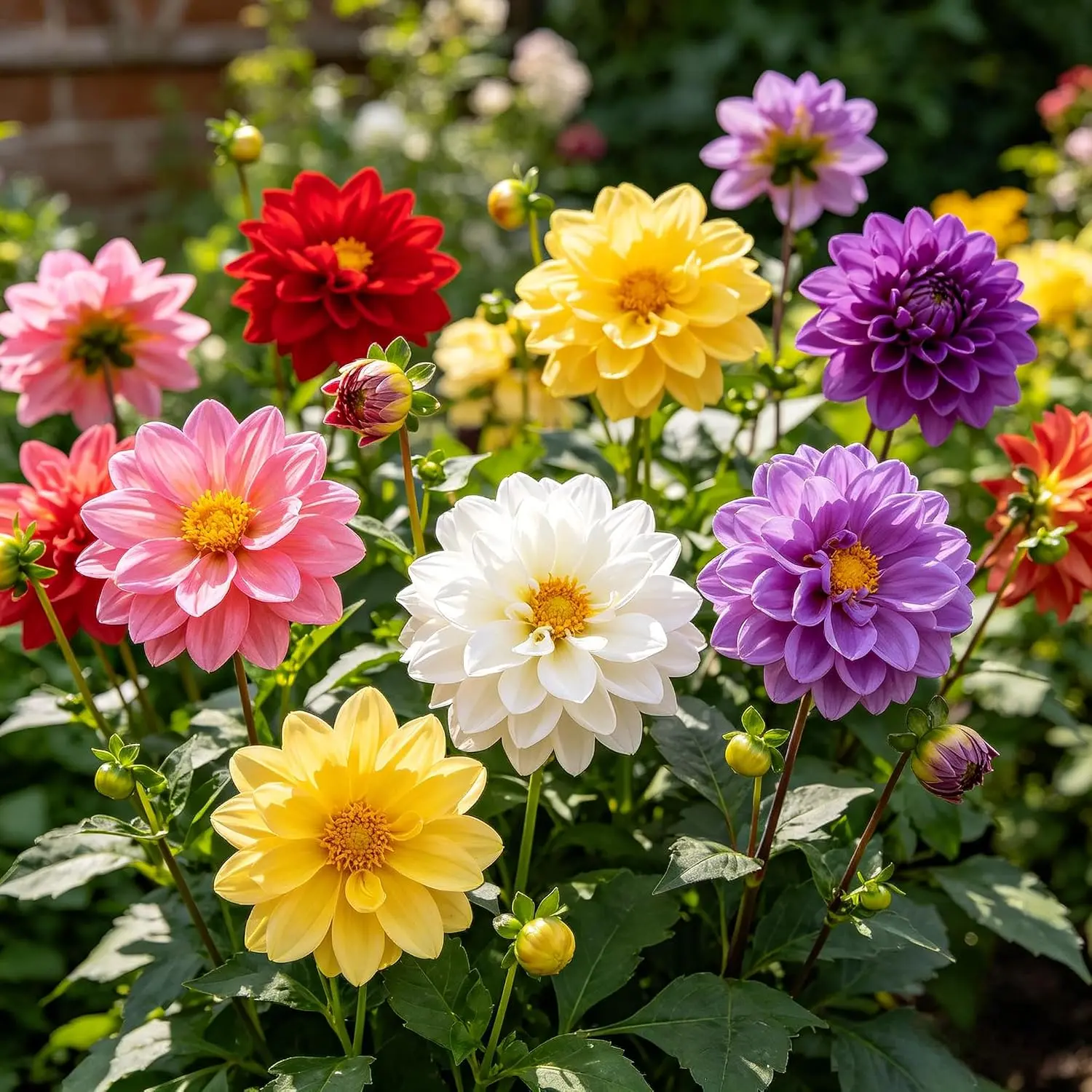 Mixed Color Dahlia Flower Seeds Perennial Flowers Large Blooms Cut Flower Garden Plants For Borders Containers And Outdoor Landscaping