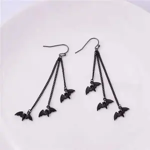 Bat Earrings Black Animal Pendant Ear Jewelry Holiday Accessories
