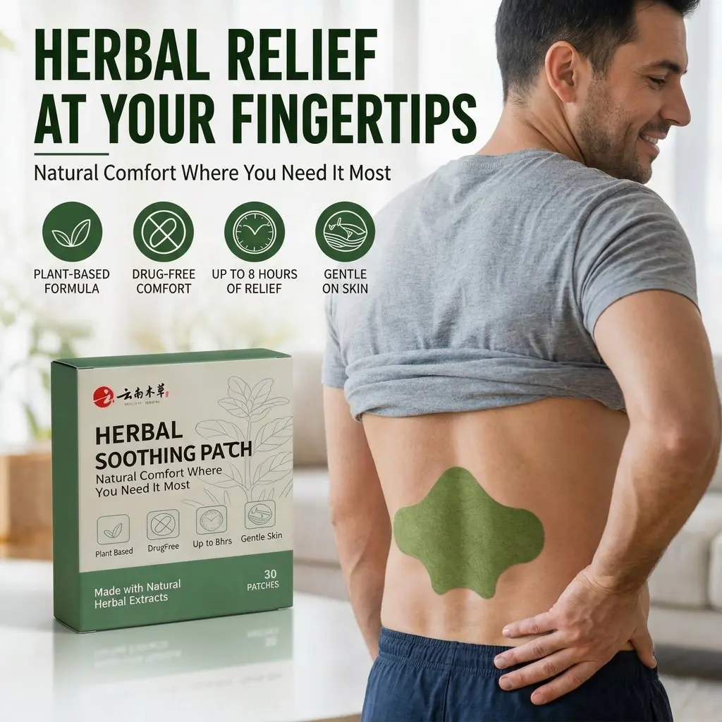 Herbal Lumbar Support Patches for Lower Back Pain – Warming Therapy for Sciatica, Lumbar Strain, Muscle Fatigue & Back Tension, Easy Apply Pain Relief Patches, 30PCS Therapy