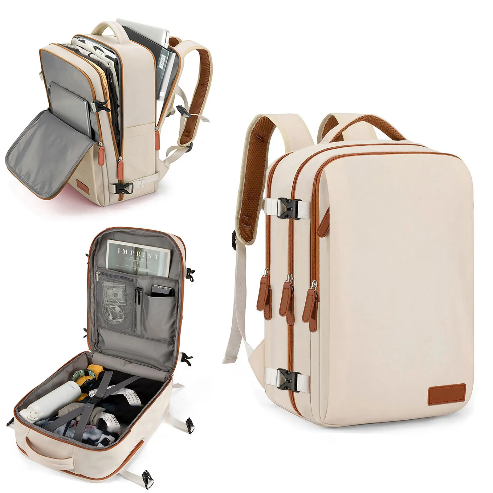 Travel backpack for air travel, expandable luggage bag compliant with airline regulations, with hidden straps, no wheels, no handles, weekend commuter work backpack, includes storage bags, unisex, organizer everyday backpack #Summer vibe, summer winner