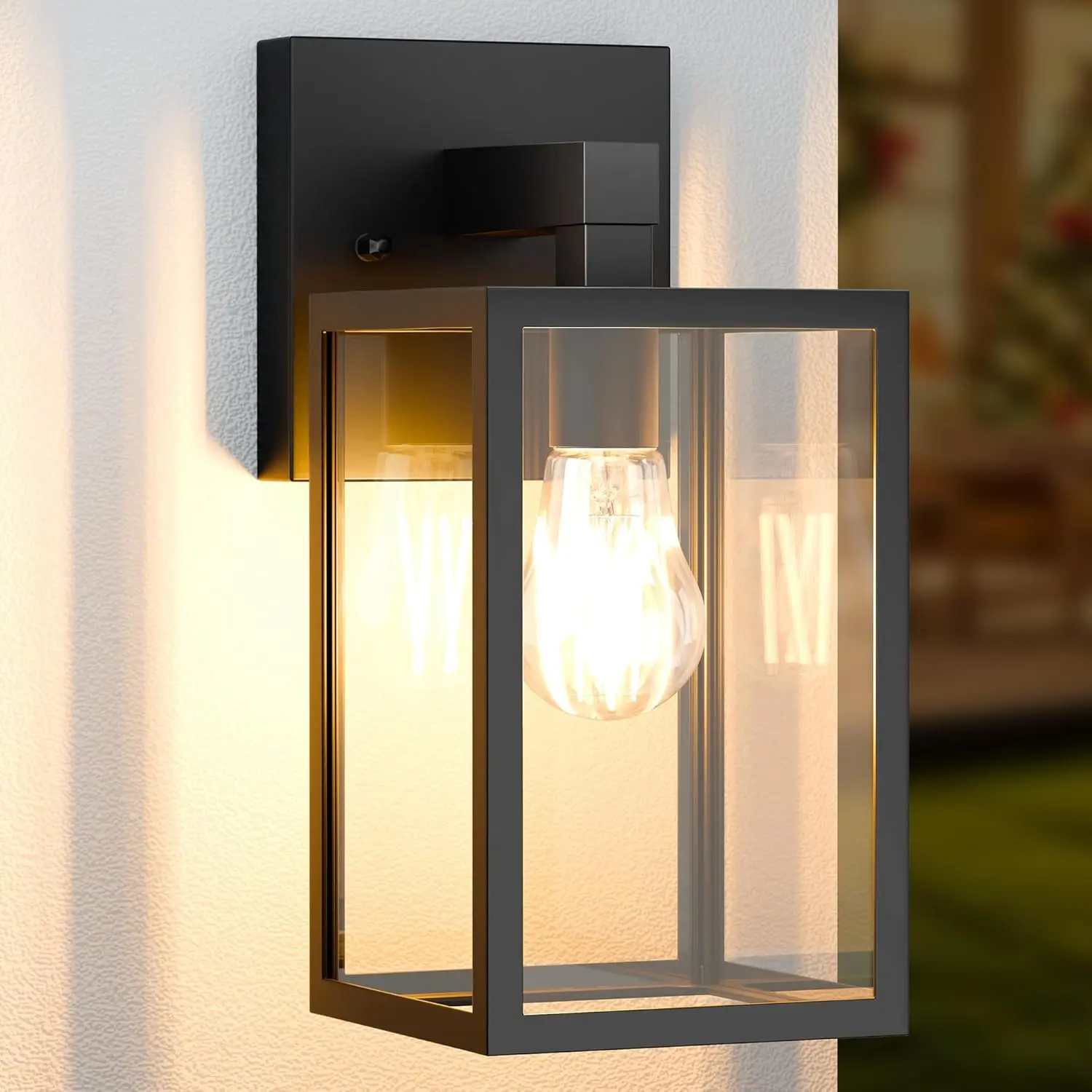 Outdoor Wall Lantern, Waterproof Exterior Wall Sconce Light Fixture, Black Front Door Lamp, Anti-Rust E26 Socket Porch Lighting