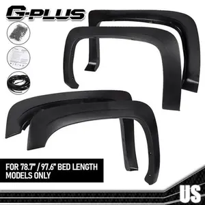 4PCS Automotive Injection Mold Fender Flares with Drilling Hardware, Truck Auto Parts Accessories for 2007-2013 Chevy Silverado 1500, 2500HD, 3500HD, Car Exterior Mud Flaps & Splash Guards