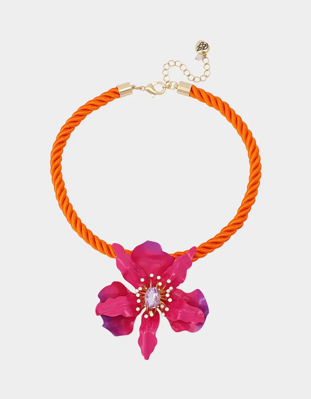 ORCHID SHORT PENDANT NECKLACE PINK