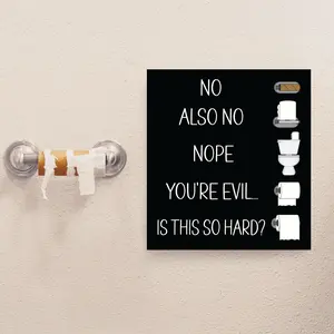 JennyGems Funny Bathroom Signs - Changing the Toilet Paper Wooden Wall Decor - Farmhouse Bathroom Decoration for Wall Hanging, Black