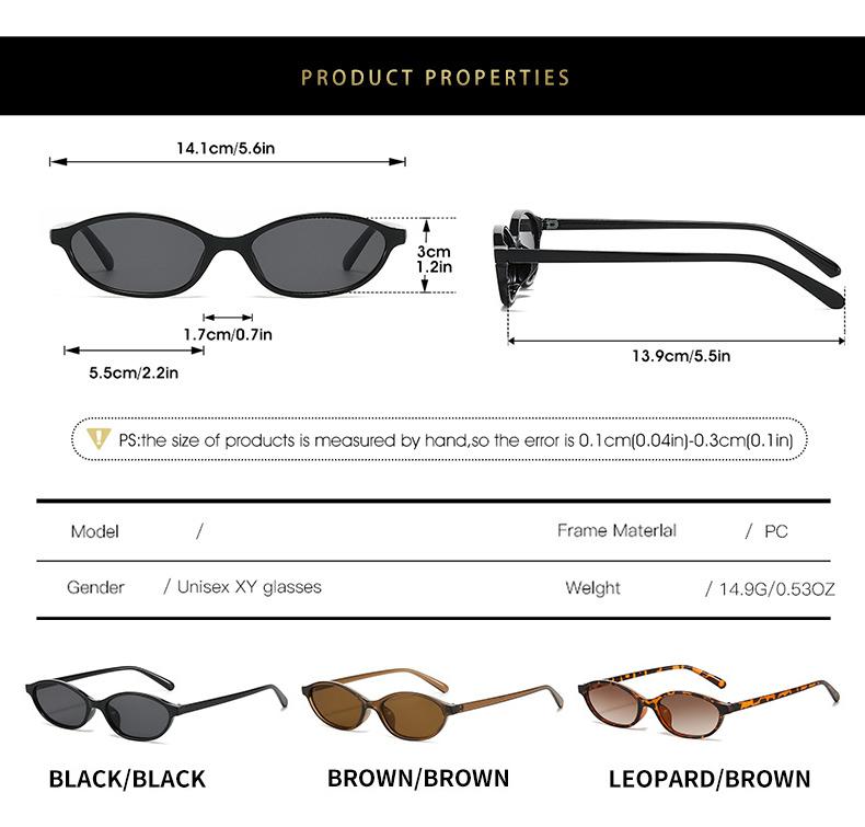 〖Summer Turn Up〗3 PCS Retro Oval Sunglasses for Women Chic Cat Eye 90s Sunnies Lightweight Narrow Shades Trendy UV Protection Sunglasses Vintage Rich Girl Sunglasses Women Sunglasseswomen summerwins