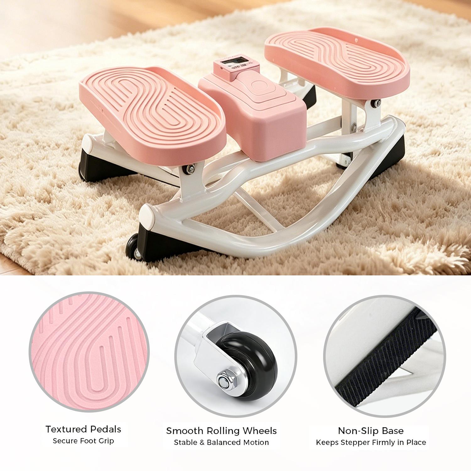 Ranbro U-Shaped Stepper Machine for Home Gym, Portable Elliptical Motion Fitness Equipment for Cardio & Leg Training, Multi-Directional Stepper with Anti-Tip Design, Compact Under Desk Exercise Gear for Full Body Wellness, Quiet Home Workout Station