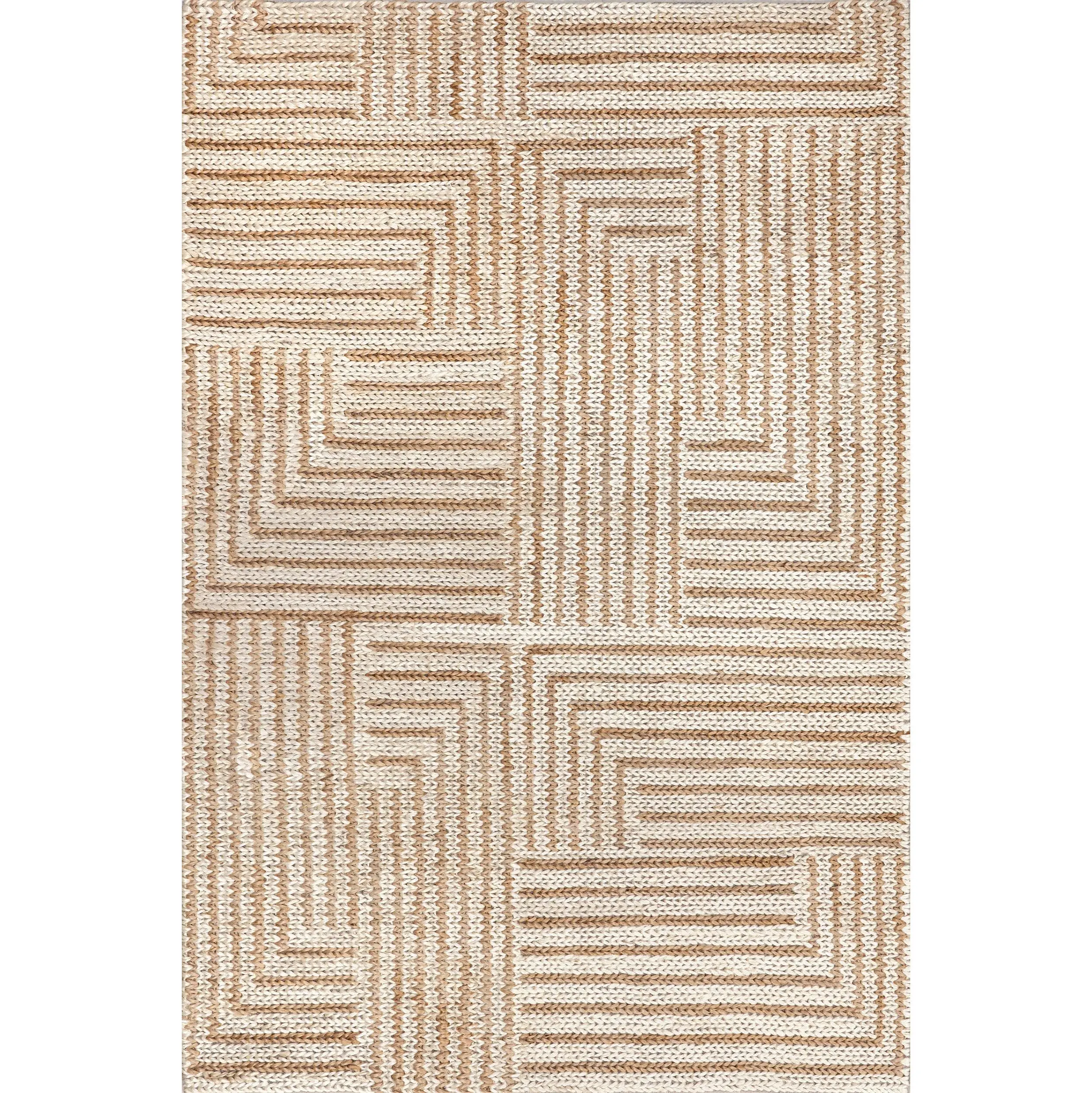 Handwoven Grassland Jute Area Rug, Durable Jute Rugs for Living Room Bedroom