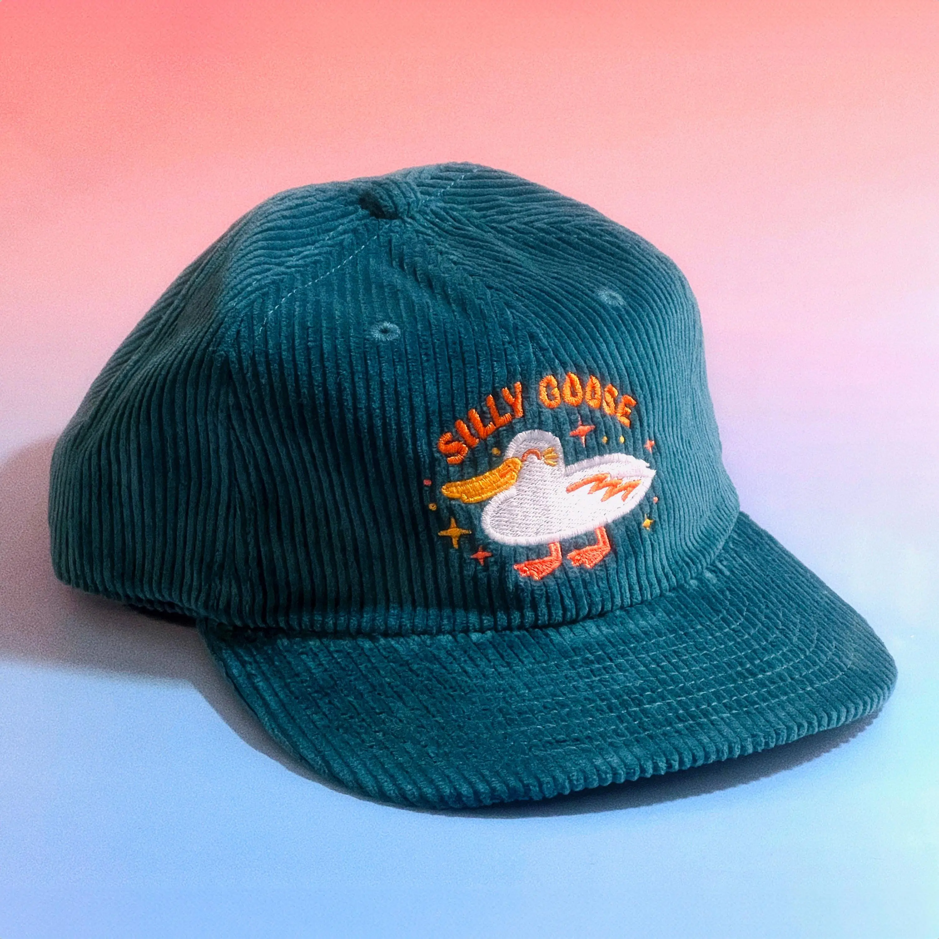 The Space Bureau Silly Goose Corduroy Hat - Whimsical Design, Adjustable Brim, Made in Oregon, 1 Size Fits All (Approx 58 cm), Mid-Weight 100% Cotton Fashion Accessory, One Size Fits All
