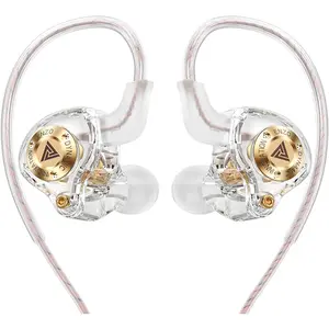Wired Gaming Headphones IEM Earphones with 1DD,QKZ ENZO in Ear , HiFi USB C Earbuds, Bass Sound with  11mm Dynamic Driver for Video  Gaming (White)