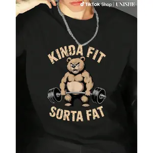 Workout Humor T-Shirt – Kinda Fit Sorta Fat Bear for Gym Days