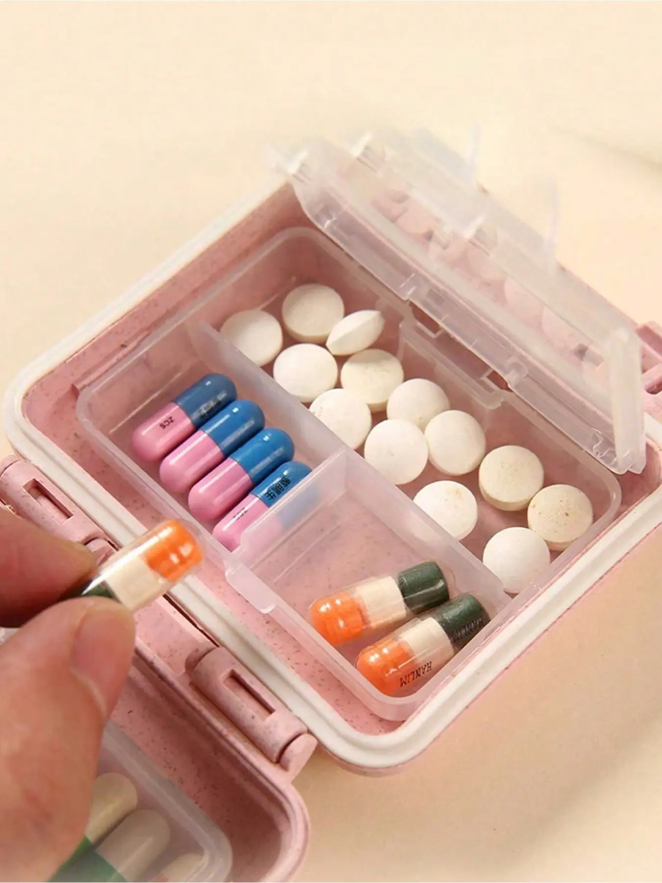 Mini Six-Compartment Pill Box, Portable Sealed Medicine Organizer, Weekly Vitamin Storage, Travel Essential, School Emergency Kit