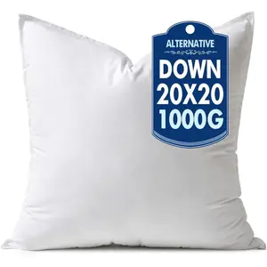 20x20 Down Alternative Pillow Insert Decorative Throw Pillow 20 x 20 Inch  Bed Sleeping Ultra Soft Fluffy Form for Sofa Couch Bed