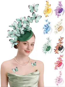 Butterfly Fascinator Hat Feather Tea Party Hat Monarch Butterfly Headband Fascinators for Wedding