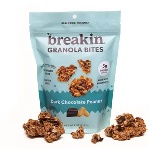 Breakin Dark Chocolate Peanut Granola Bites -3 pack, No refined sugar, Gluten Free, Good Protein & Fiber, No Seed Oils