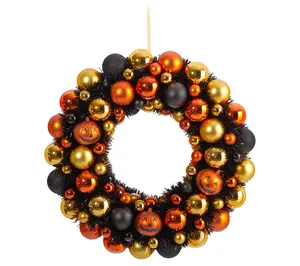Nearly Natural 30" Halloween Jack O'lantern Pumpkin Wreath