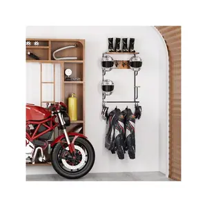 Wooden Motorcycle Helmet Rack,Wall Mounted Motorcycle Helmet Display Rack,Wooden Motorcycle Leather Equipment Rack