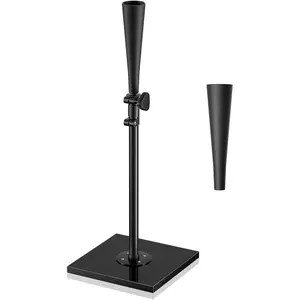 Batting Tees for Baseball/Softball, Portable Hitting Tee with 2 count Flexible Rubber Tops - Height Adjustment from 25-36 inches, Heave Duty Base Baseball Tee for /Youths/Adults