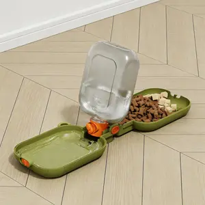 3-in-1 Portable Dog Water Bottle, Travel Dog Water Bottle, Portable Dog Water Dispenser Outdoor, Large Capacity Dual-Use Feeding and Watering Cup for Dogs and Cats, Double Buckle Leak Proof Design