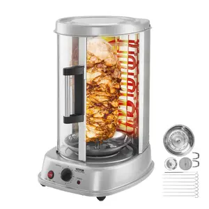 【Father's Day gift】VEVOR Shawarma Grill Machine, Vertical Chicken Shawarma Cooker Machine Countertop, Electric Stainless Steel Broiler Gyro Rotisserie Oven Doner Kebab Machine, for Home Restaurant Kitchen Parties