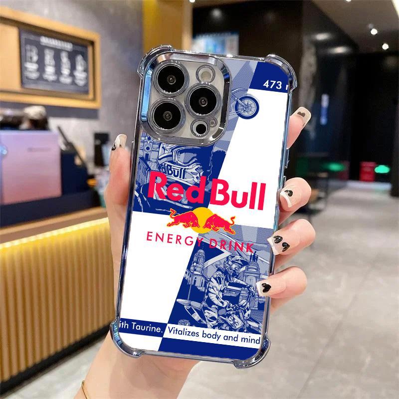 Redbull Energy Drink Challenger Edition Collection Style Electroplated TPU Casing For iphone 16 15 14 13 12 11 X XS PRO PLUS MAX Four Corners Anti - Fall Soft Silicone Gift Shockproof Protection Anti - Drop Protective Protector Phone Cases Shell Cover