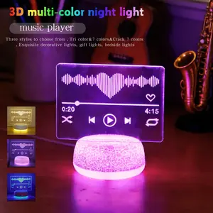Music Player Model 3D Night Light, Switch & Touch Control USB Powered, Multi-Color Ambiance Lighting, Ideal Gift for Home Decor