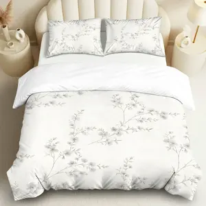 3PCS Duvet Cover Set, 1 Duvet+2 Pillowcases(Without filler), Floral Elegant Minimalist Soft Natural Calm theme, All Seasons bedding set, Cozy Comfortable Suitable for decoration Bedroom Living Room Guest Room Hotel, Decorative Duvet Cover