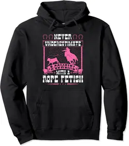 Breakaway Roping Cowgirl Rope Fetish Rodeo Calf Roping Pullover Hoodie - Clydebell Shop 62B0B7VBBJPG