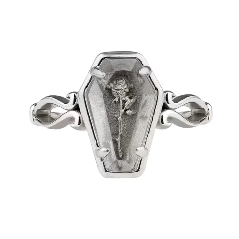 Coffin Ring- Silver- adjustable