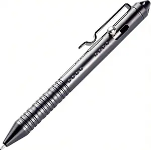 SMOOTHERPRO Tactical Pen, Tungsten Steel Window Breaker, 6061‑T6 Aluminum Bolt Action Pen, EDC Self Defense Survival Pen for Military Police Camping Outdoor, Black