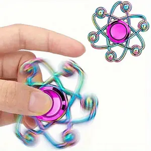 Rainbow Metal Spinner High-speed Colorful Finger Toy for One-hand Operation Perfect Christmas Birthday Gift