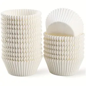 250 Standard White Paper Cups for Decorating Cupcakes, Odorless Disposable Baking Cups Suitable for Muffins And Cakes