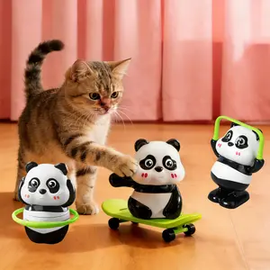 Cartoon Panda Interactive Toy, Cute Fun, Safe Material, Durable, Spring Powered No Batteries Needed, Indoor Play Suitable
