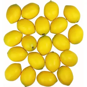 20 pcs Fake Lemons Decorations Faux Fruits Artificial Yellow Lemons for Lemon Wreath Garland Lemonade Party Kitchen Table Summer Spring Décor Fruit Bowl Vase Fillers Photography Props