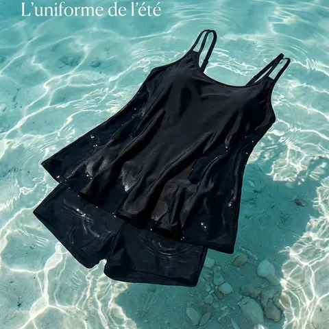 Women's swimming suit(S-XXL) Black bandeau swimming dress Quick-drying surfing suit Suitable for swimming pools and beaches