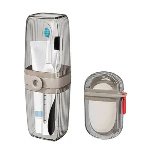 Multifunction Toothbrush & Soap Case for Travel - Large Capacity Travel Toothbrush Case - Toothpaste Container Holder Organizer Storage Box for Traveling Camping Business Trip