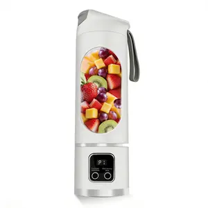 [Back to school season]Portable Blender 500ml USB Personal for Shakes Smoothies BPA-free PCTG, 304SS blades, 50W, ice crush, USB-C, 500ml, lightweight, home office gym travel Purple/White