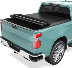 6.9 ft Bed Soft Quad-Fold Truck Bed Tonneau Cover Fit for Chevy Silverado/GMC Sierra 2500 3500 HD 2020-2025, Without Multi-Flex Tailgate