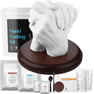 Hula Home Hand Casting Kit for Couples or Family with Mounting Plaque |   Anniversary DIY Gifts Her & Him, Keepsake Sculpture Wedding Kids